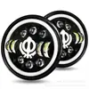 Fabricante Original 7 pulgadas Wrangler Faro Cabeza de Pirata Vehículo Todoterreno con Ojos de Ángel Blancos y Amarillos Luz Diurna