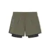 Pantalones cortos deportivos de verano para hombre, de doble capa, casuales, de secado rápido y transpirables para correr, fitness y actividades al aire libre, para entrenamiento