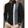 Ropa de hombre de manga larga transfronteriza Amazon casual de negocios para hombre con cuello camisero estampado digital camisa POLO