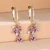 Brincos de Cristal Florais Gota D'água Cor Dourado Champagne Mais Vendidos no Aliexpress, Brincos Full Diamond de Luxo Leve, Brincos Estilo Palácio Retrô