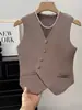 Top de punto elegante de estilo retro con cuello en V ajustado, diseño de nicho, cuello falso, ropa de abrigo para mujer, suministro directo de comercio exterior