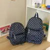 Mochila de Estilo Coreano Ins con Lunares para Estudiantes, Versátil y Multiusos para el Viaje Diario y las Clases