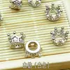 Corona incrustada con circonita accesorios cuentas espaciadoras pulsera espaciadora Wenwan accesorios soporte para flores joyería pulsera hecha a mano colgante