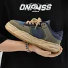 Quatro Estações Novo Design de Nicho Masculino de Cano Baixo Sapatos Masculinos Estilo Coreano Casual Moda Solado Grosso Tênis Retrô de Cadarço Dropshipping