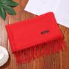 Bufanda de cachemira sintética 35 cm cepillada color liso gruesa larga toalla otoño e invierno sin bolitas borla chal para mujer venta directa de fábrica