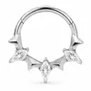 Anillo nasal cerrado sin costuras de aleación de titanio G23 con incrustaciones de circonita Zhenping, aro para tabique nasal y hueso de la oreja, joyería nasal finamente tallada F136