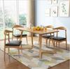 Mesa de comedor de madera maciza, sencilla y moderna, rectangular, para 4 y 6 personas, con combinación de mesa y silla de comedor nórdica.