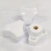 Suministro m5m6m8 Perilla triangular de plástico PP blanco perilla brillante perilla de plástico perilla ajustable para muebles fabricantes