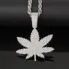 Hip-Hop Clásico Retro Europeo y Americano Colgante de Diamante Moda Elegante Hiphop de Moda Hombres y Mujeres Viento de Otoño Collar de Hoja Caída