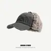 Gorro de Felpa de Color Sólido Estilo Americano con Protección para las Orejas Invierno Unisex Retro Coreano Gorro de Piloto Moderno Fresco Cálido Gorro de Esquí