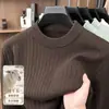 Suéter engrosado de mezcla de lana de 10 A, 600 g, para hombre, nuevo suéter de lana jacquard de cuello redondo para hombre, otoño e invierno 2026