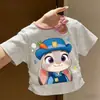 Zootopia Judy Niña Verano Elegante Nuevo Estilo Coreano Niñas Lazo Manga Corta Top Moderno