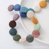 Bolo redondo de pedra vulcânica colorida 20*21mm bolo redondo de rocha vulcânica feito à mão diy contas soltas acessórios para joias atacado