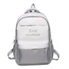 Nueva Mochila Escolar para Estudiante de Secundaria Femenina Mochila Nueva de Gran Capacidad Estampado de Letras Versión Coreana Color de Contraste Estudiante Universitario