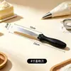Cuchillos Rectos y Curvos de Acero Inoxidable con Patrones Coloridos de 4 Pulgadas, Espátula para Crema de Pastel, Herramientas de Repostería para Niños por Aimanwu