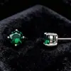 Aretes Redondos de Circonita de Colores de 7 mm para Mujer, Diseño de Nicho Estilo Coreano, Aretes de Moda y Exquisitos con Cuatro Garras Hefang