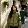 Invierno 2026 Nuevo Cuello Alto Holgado Estilo Pareja Talla Grande Chaqueta de Algodón para Mujer Espesa Cálida Acolchada Moda Abrigo de Algodón