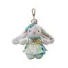 Vestido Original Wendy Rabbit Estilo Chino Nuevo Colgante de Felpa de 6.5 pulgadas Llavero de Conejito Estilo Antiguo Pequeño Regalo