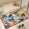 Tapete de Piso de Tierra de Diatomeas con Diseño 3D de Concha Marina y Estrella de Mar, Fuerte Absorción de Agua, Secado Rápido, Antideslizante, Tapete de Baño Colorido para la Entrada del Baño