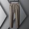 Calças de Veludo de Inverno Espessadas Masculinas Calças à Prova de Quatro Casual Masculino Calças Sem Passar de Alta Elasticidade Calças Slim Retas Masculinas Homem da Moda