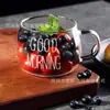 Taza de Calabaza con Lazo, Transparente Resistente a Altas Temperaturas, Taza de Vidrio de Borosilicato Transparente de Barriga Grande con Rayas Verticales, Taza para Jugo, Té con Leche, Café, Venta al por Mayor