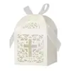 Caja de Dulces con Calado en Forma de Cruz Transfronteriza con Cinta Blanca, Caja de Papel para Chocolates de Boda, Perforada, No Amarillea