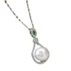 Collar de perlas de moda simple y nuevo transfronterizo para mujer, cadena para suéter Joker de alto sentido, colgante con microincrustaciones de circonita, venta al por mayor
