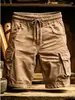 Em Estoque Transfronteiriço Masculino Verão Novo Vintage Multi-Bolsos Shorts Moda Tendência Solto Casual Shorts Cargo