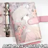 Sakura Rosa Xiaoji Cuaderno A6 Chica Dulce Dibujos Animados Hebilla Magnética Cuaderno de Estudiante Álbum de Tarjetas Extraíble