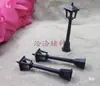 2 lâmpadas de rua decorativas pequenas de plástico artesanato enfeites de mesa acessórios DIY lâmpada de rua mini preta 8/10CM