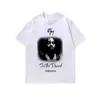 Camiseta Corta Vintage de High Street Americano de Moda con Estampado Directo y Acabado Lavado para Hombres y Mujeres