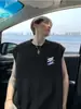 Colete Estilo Americano para Meninos 2025 Novo Verão Casual Esportivo Algodão Puro Solto Simples Sem Mangas Camiseta Roupa Masculina