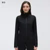 Top de manga comprida para yoga, roupa feminina para fitness, jaqueta slim fit com zíper, casaco esportivo para ciclismo ao ar livre D26105