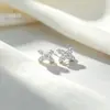 Serie de Pendientes de Siete Días Pendientes de Cruz Aguja de Plata S925 Estilo Nuevo Incrustados de Diamantes Moda Nicho Lujo Ligero Pendientes Pequeños y Lindos