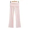 Pantalones de Nube Layered de Cintura Baja Picantes Estilo Americano para Mujer, Pantalones Deportivos Casuales Holgados para Yoga, Pantalones Largos de Pierna Ancha Fluidos Adelgazantes