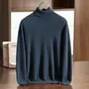 Suéter de Cachemira de Cabra Invierno 2025 para Hombre Cuello Alto Jersey Color Sólido Casual de Negocios Capa Base Tejido Holgado Otoño Invierno
