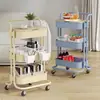 Estantería de almacenamiento pequeña con ruedas, estantería de cocina de varios niveles de pie, estantería de almacenamiento móvil para artículos de bebé y bocadillos fábrica