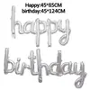 Globo de Película de Aluminio de una Pieza con Letras Minúsculas 'Happy Birthday' Tarjeta de Papel Set de Globos con Letras de Cumpleaños Felices