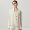 Nuevo Cárdigan de Punto de Cachemira Otoño e Invierno, Cuello Chal, Manga Larga, Holgado, Adelgazante, Elegante, Agradable para la Piel, Para Mujer, Para Viajar al Trabajo, Versátil