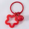 Llavero con Colgante de Campana de Estrella de Cinco Puntas de Colores Caramelo de Aleación Cubierta para Auriculares Decoración de Pareja