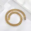 Nova Corrente Cubana de Aço Titânio Dourada Exagerada Cheia de Diamantes Personalizada da Amazon para Venda por Atacado