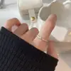 Anillo de Plata de Ley 925 para Mujer, Linda Cara Sonriente, Diseño de Corazón, Sencillo y Versátil, Apilable, Estilo Minimalista, Diseño de Nicho, Anillo Abierto