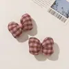 Estilo INS tela a cuadros dulce algodón acolchado tridimensional moño pinza de garra DIY accesorios para el cabello de mujer broche accesorios para la ropa suministros
