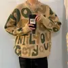 Suéter Holgado de Punto Grueso Estilo Perezoso Retro Casual de Otoño e Invierno Suéter Casual Estilo Japonés