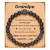 Amazon Explosions Pulsera para Hombre Pulsera de Piedra Volcánica Cuadrada Mate Regalo del Día del Padre Pulsera con Tarjeta para Papá