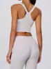 Camiseta de yoga sin costuras transfronteriza con almohadillas en el pecho para mujer, cuello en V, diseño de espalda cruzada, prenda exterior transpirable para deportes al aire libre y fitness