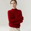 Suéter de Cashmere Feminino BaiCaiRong Outono/Inverno 2026 com Ombros Normais, Gola Semi-Alta, Design Versátil, Tricô de Lã