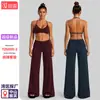 Conjunto fitness transfronteiriço com top esportivo de gola halter, secagem rápida, roupa casual para esportes ao ar livre, corrida, yoga para mulheres