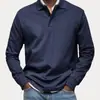 2025 Nova Estação Independente Europeia e Americana da Amazon Transfronteiriça Camisa Masculina Casual Versátil de Manga Longa com Botões e Gola