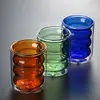 Nueva taza de vidrio espiral de doble capa, colorida, ideal para leche, café, mousse o jugos. Perfecta para el hogar o la oficina.